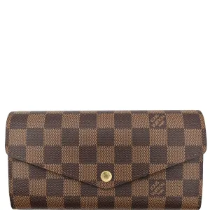 LOUIS VUITTON Sarah Damier Ebene Wallet Brown